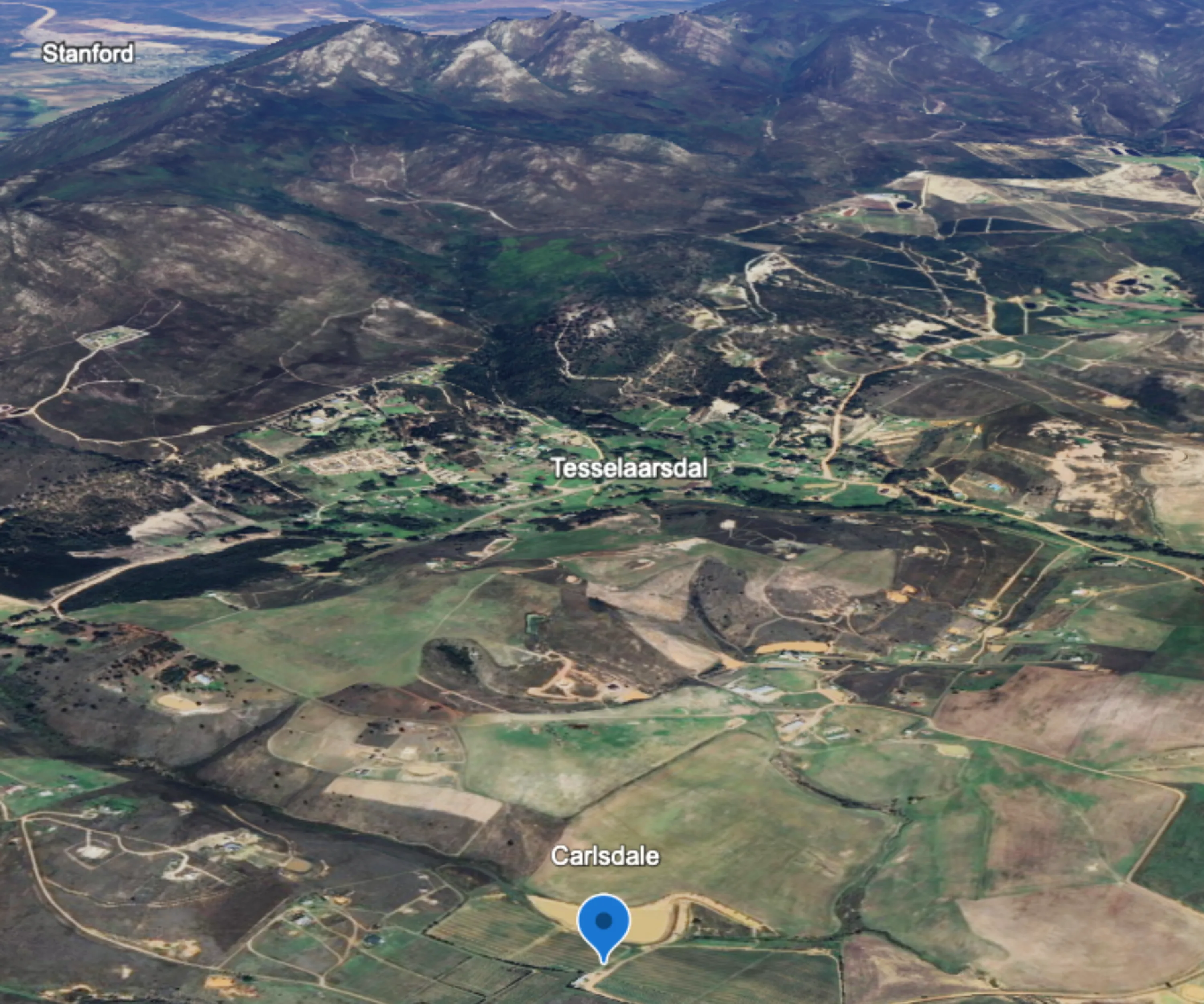 Google Earth image of Carlsdale Farm